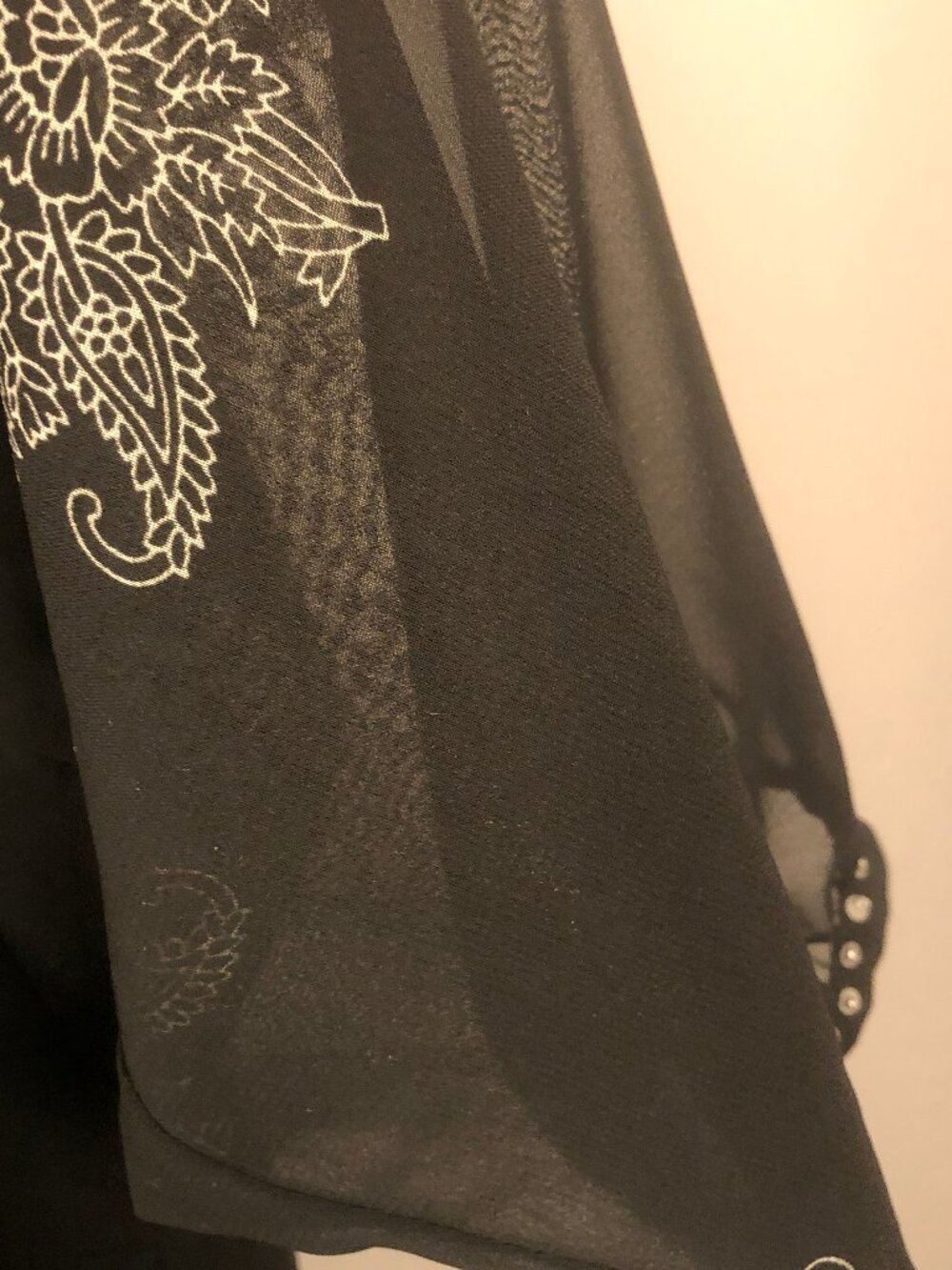Black & Silver Draped Tunic Blouse – Oversized Flowy Top 3X–4X | Modern Luxe - Picture 6 of 12